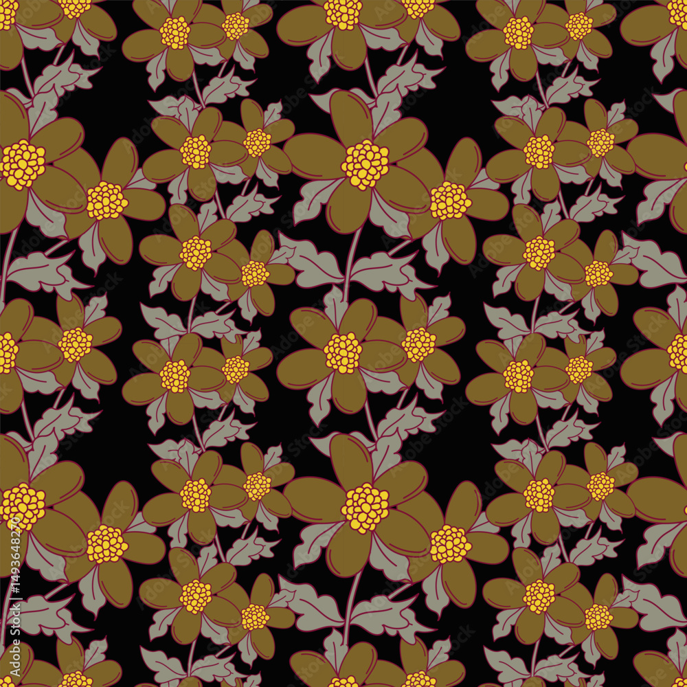 Obraz premium Seamless pattern with floral background