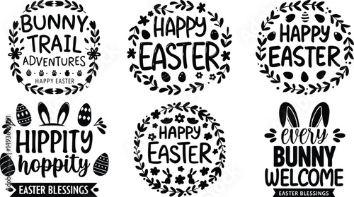 Happy Easter Quote Collection in Black and White
