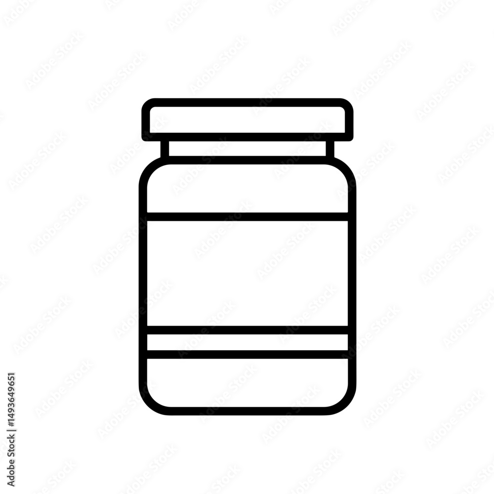 Powder container illustration with simple line art design Powder container illustration with simple line art design