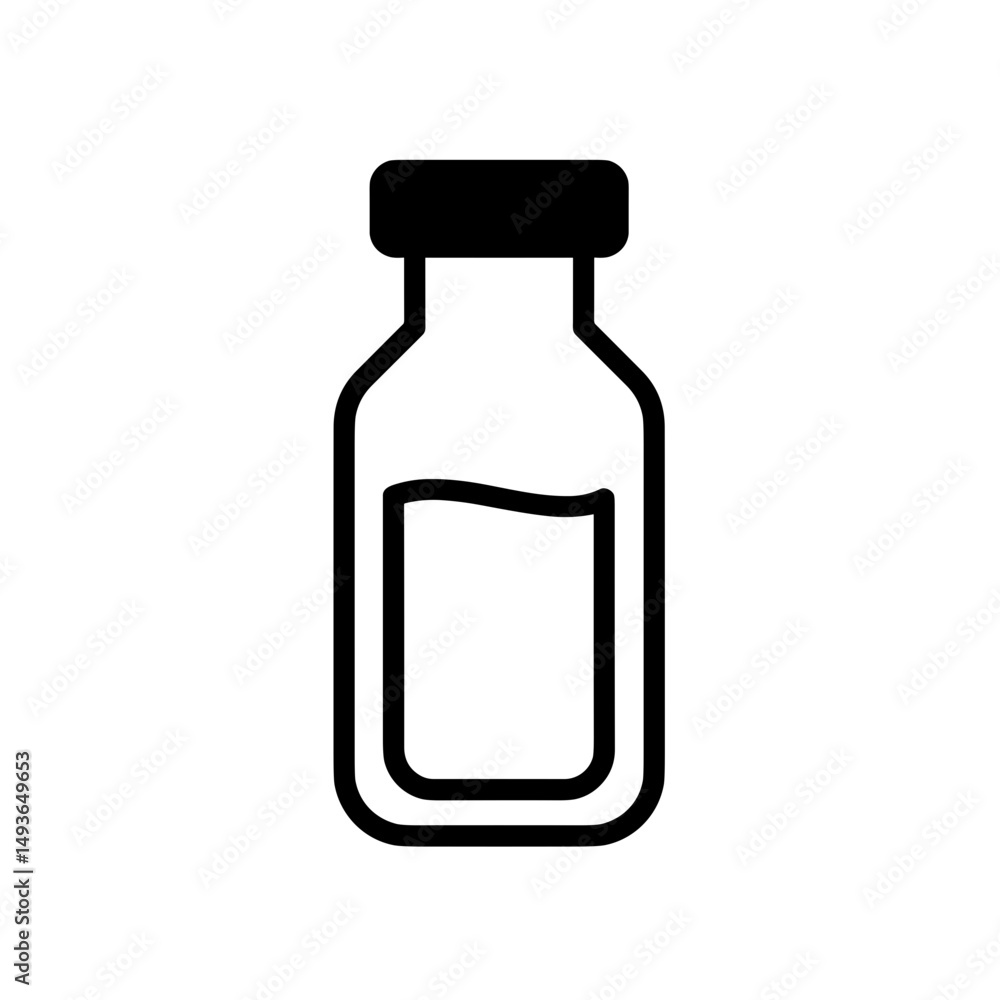 Liquid in a vial icon representing chemical industry concept Liquid in a vial icon representing chemical industry concept