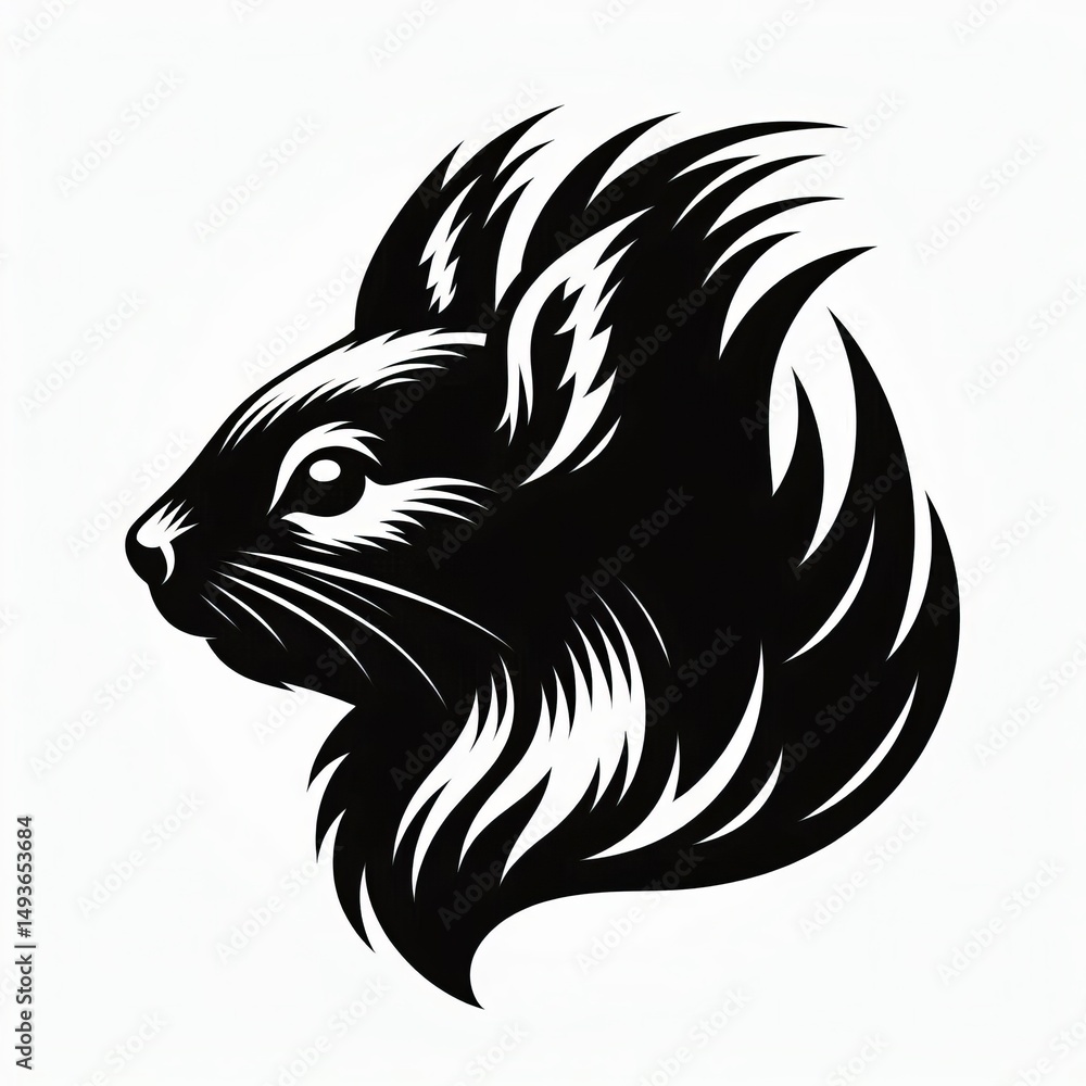 Obraz premium Squirrel silhouette