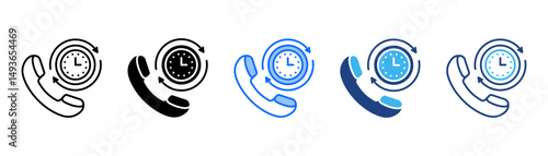 Twenty Four Hours Icon Set With Multiple Style Collection 