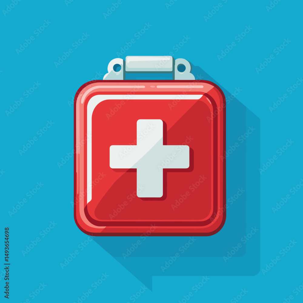 Obraz premium Modern First Aid Kit on a Vibrant Background