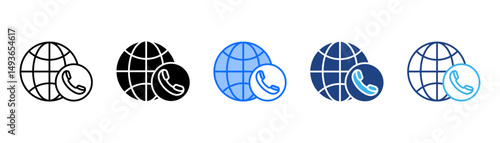 International Center Icon Set With Multiple Style Collection 