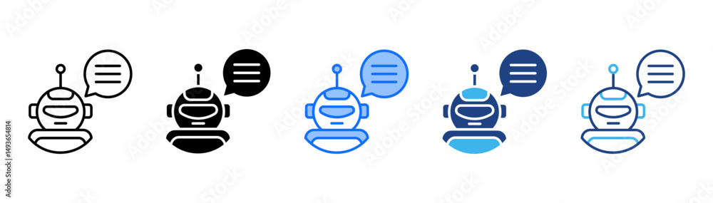 Fototapeta premium Chatbot Icon Set With Multiple Style Collection