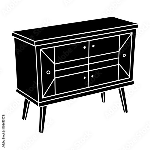 Console Sideboard silhouette vector