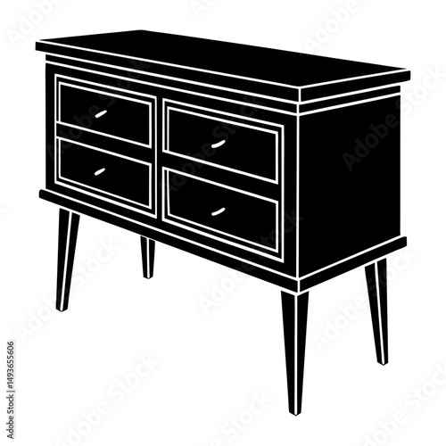 Console Sideboard silhouette vector