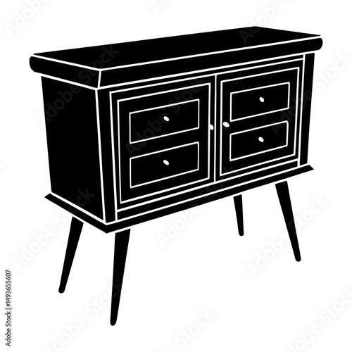Console Sideboard silhouette vector