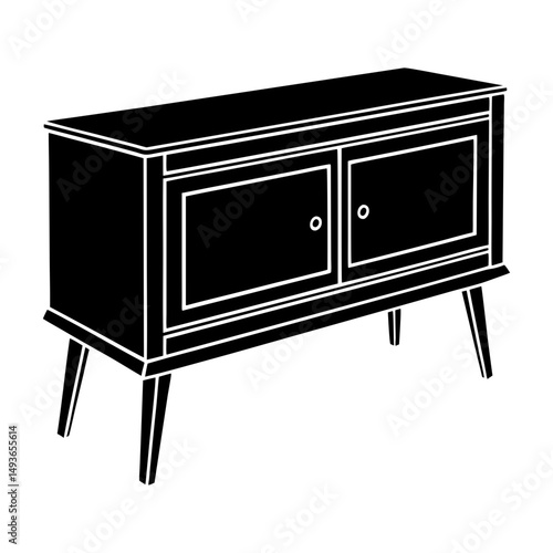 Console Sideboard silhouette vector