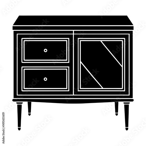 Console Sideboard silhouette vector