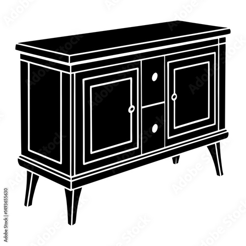 Console Sideboard silhouette vector