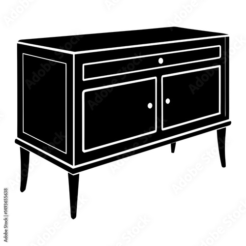 Console Sideboard silhouette vector