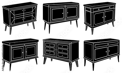 Console Sideboard silhouette vector