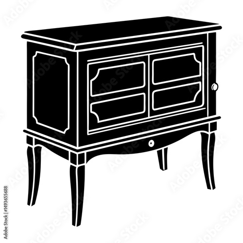 Console Sideboard silhouette vector