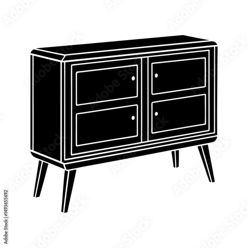 Console Sideboard silhouette vector