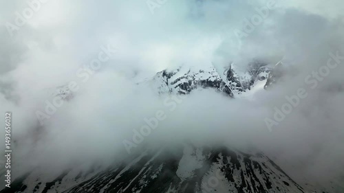 Scenic Aerial of Annapurna Mountains and Valley During Trekking Expedition