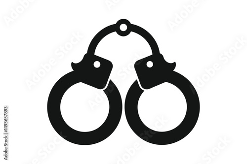 Handcuffs silhouette Vector bundle  illustration, Handcuffs silhouette