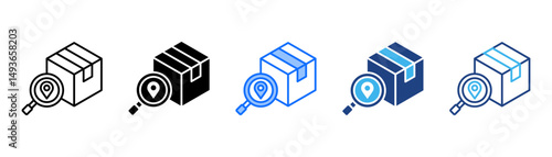 Tracking Icon Set With Multiple Style Collection 