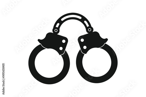 Handcuffs silhouette Vector bundle  illustration, Handcuffs silhouette