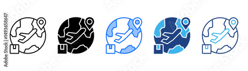Air Freight Icon Set With Multiple Style Collection 