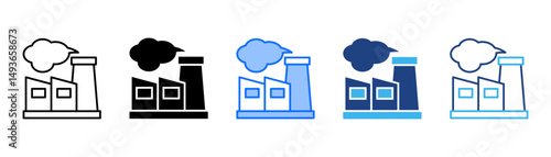 Manufacture Icon Set With Multiple Style Collection 