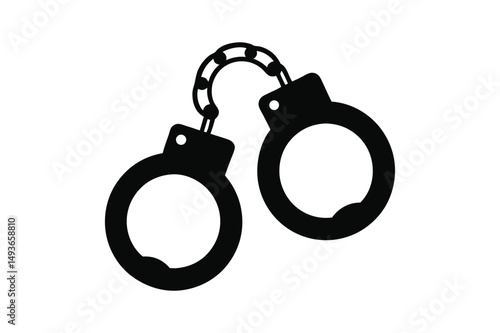 Handcuffs silhouette Vector bundle  illustration, Handcuffs silhouette