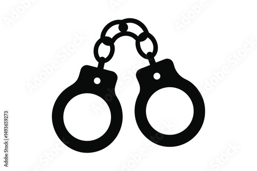Handcuffs silhouette Vector bundle  illustration, Handcuffs silhouette