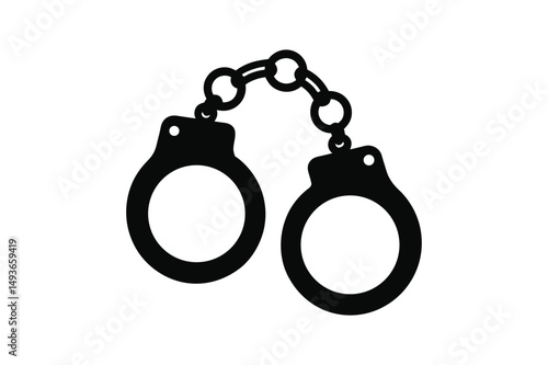 Handcuffs silhouette Vector bundle  illustration, Handcuffs silhouette