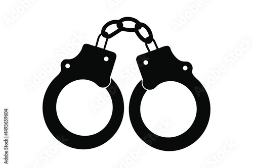 Handcuffs silhouette Vector bundle  illustration, Handcuffs silhouette