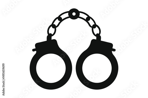 Handcuffs silhouette Vector bundle  illustration, Handcuffs silhouette