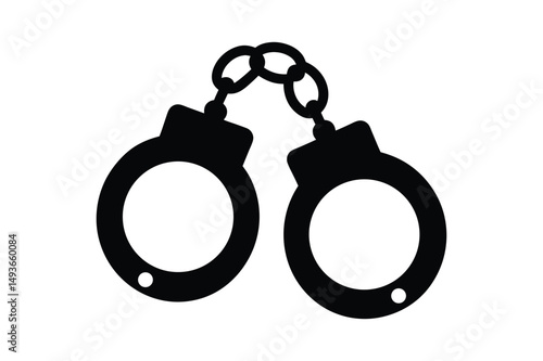 Handcuffs silhouette Vector bundle  illustration, Handcuffs silhouette