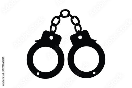 Handcuffs silhouette Vector bundle  illustration, Handcuffs silhouette