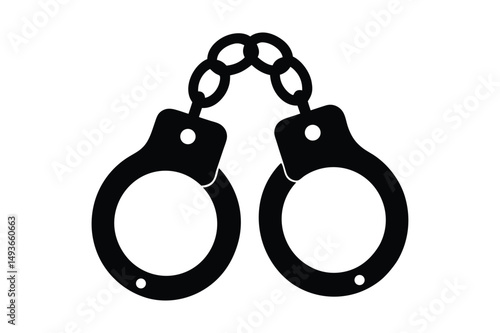 Handcuffs silhouette Vector bundle  illustration, Handcuffs silhouette