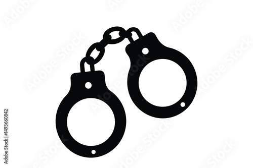 Handcuffs silhouette Vector bundle  illustration, Handcuffs silhouette