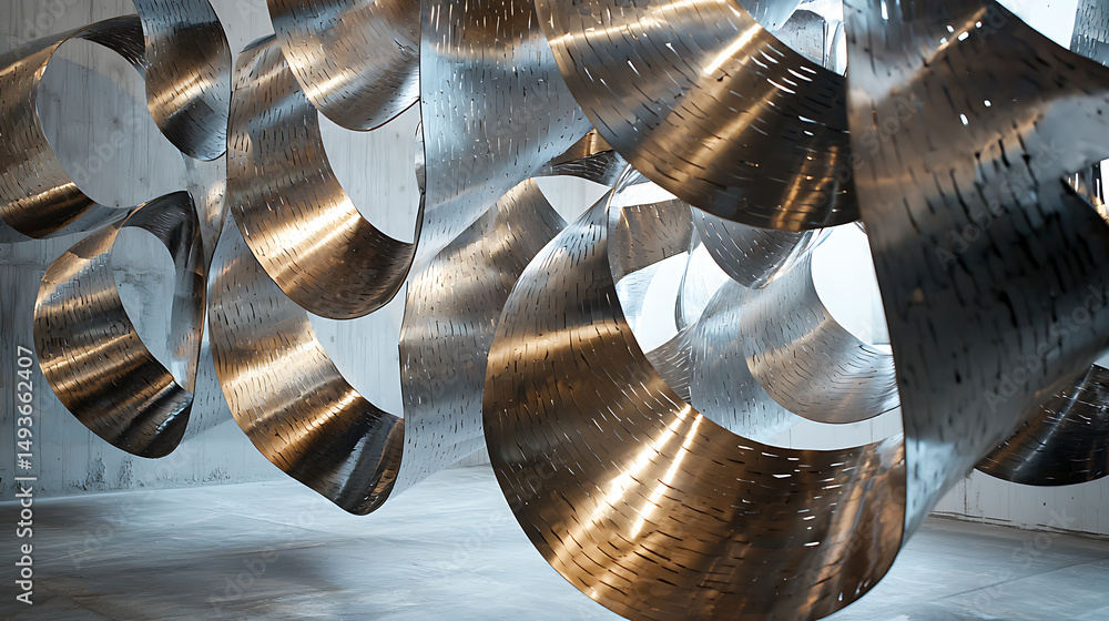 Abstract Metal Sculpture Art Installation