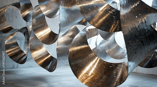 Obraz na płótnie Abstract Metal Sculpture Art Installation w salonie