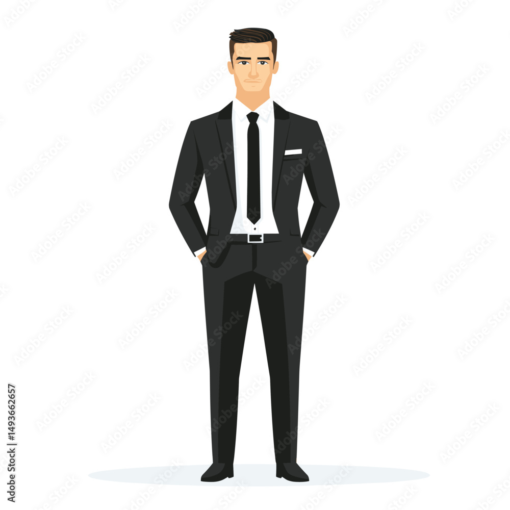 Stylish man in a suit with hands in pockets Stylish man in a suit with hands in pockets