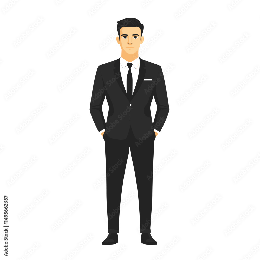 Stylish man in a suit with hands in pockets Stylish man in a suit with hands in pockets