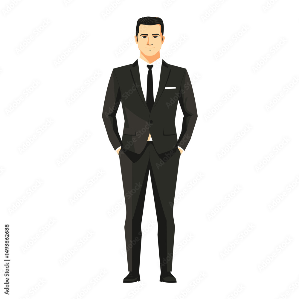 Stylish man in a suit with hands in pockets Stylish man in a suit with hands in pockets