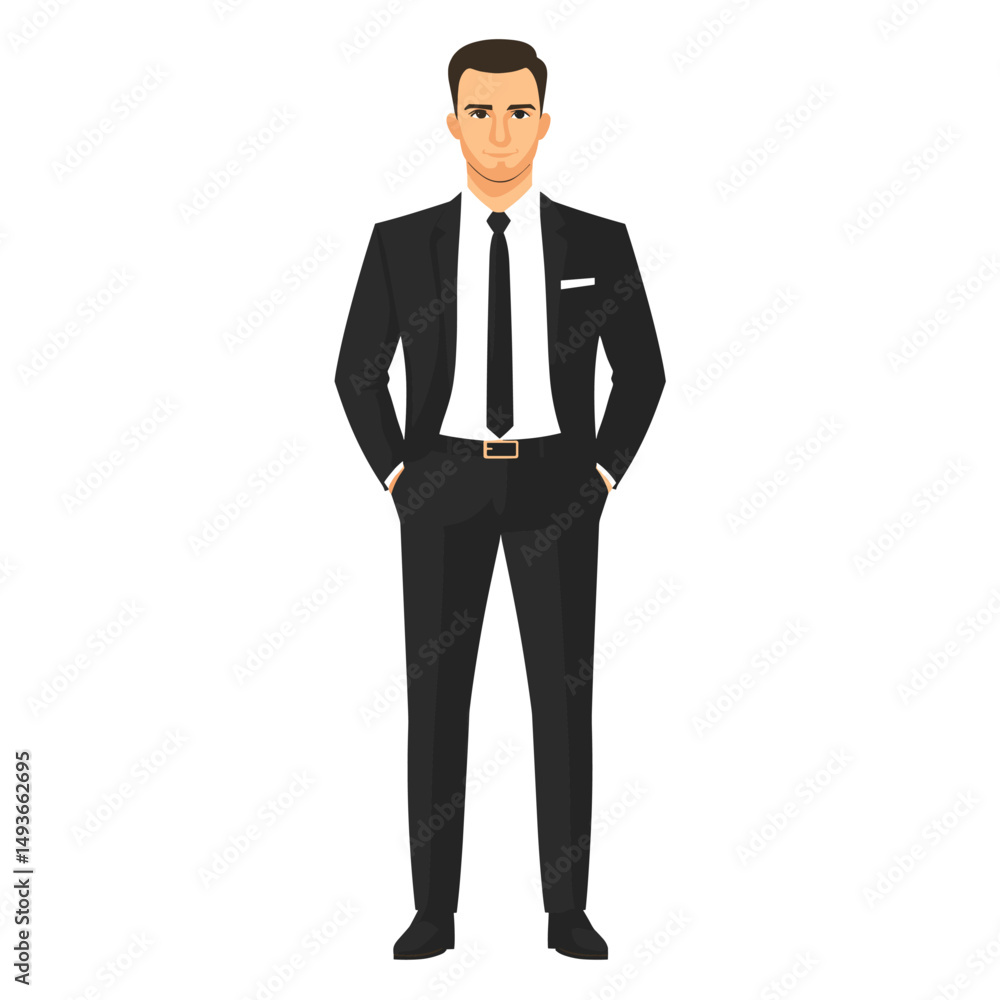 Stylish man in a suit with hands in pockets Stylish man in a suit with hands in pockets