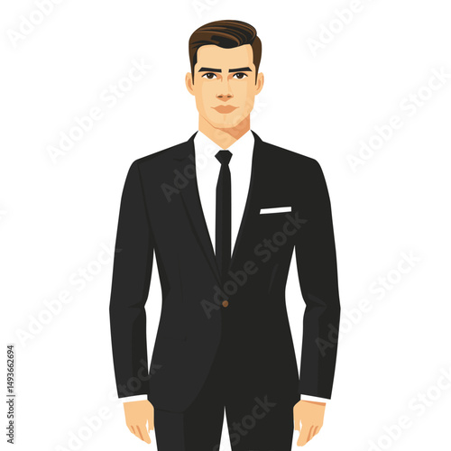 Stylish man in a suit with hands in pockets