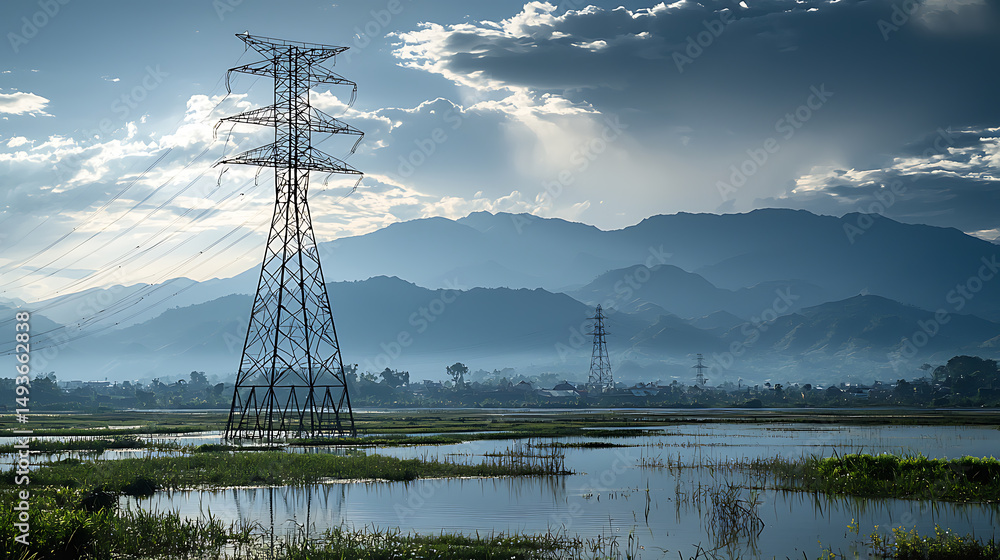 Electricity Pylon in Landscape