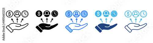 Resource Allocation Icon Set With Multiple Style Collection 