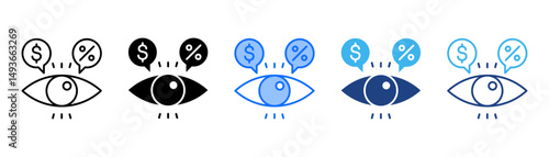 Speculation Icon Set With Multiple Style Collection 