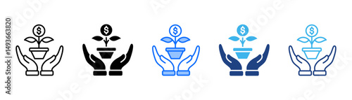 Investment Icon Set With Multiple Style Collection 