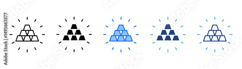 Bullion Icon Set With Multiple Style Collection 