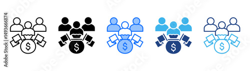 Sponsorship Icon Set With Multiple Style Collection 