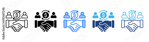 B2B Icon Set With Multiple Style Collection 