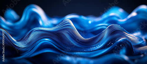An abstract wave cover design in shades of royal blue and teal with smooth flowing curves and a gradient background.