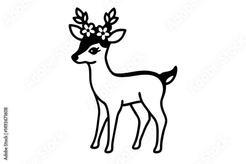 deer silhouette vector illustration